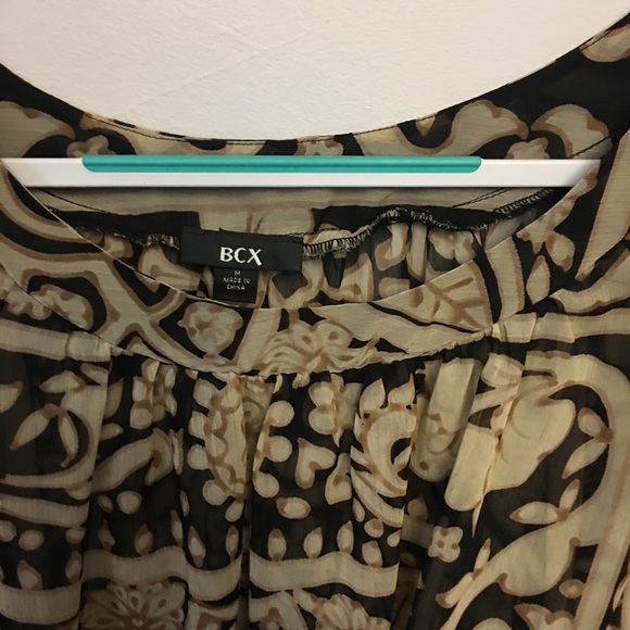 BCX cream, tan & black blouse - Picture 2 of 5